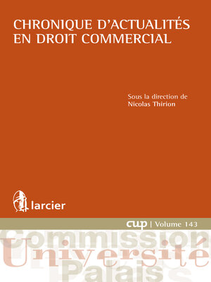 cover image of Chronique d'actualités en droit commercial
